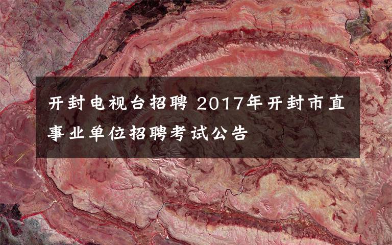 开封电视台招聘 2017年开封市直事业单位招聘考试公告