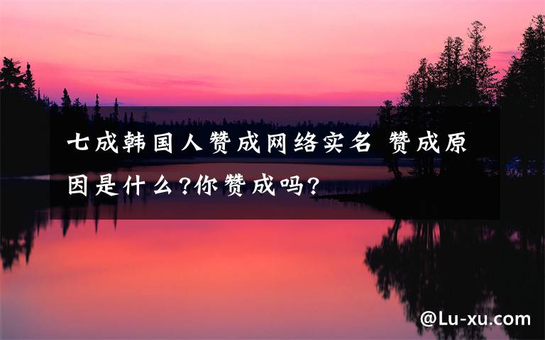 七成韩国人赞成网络实名 赞成原因是什么?你赞成吗?