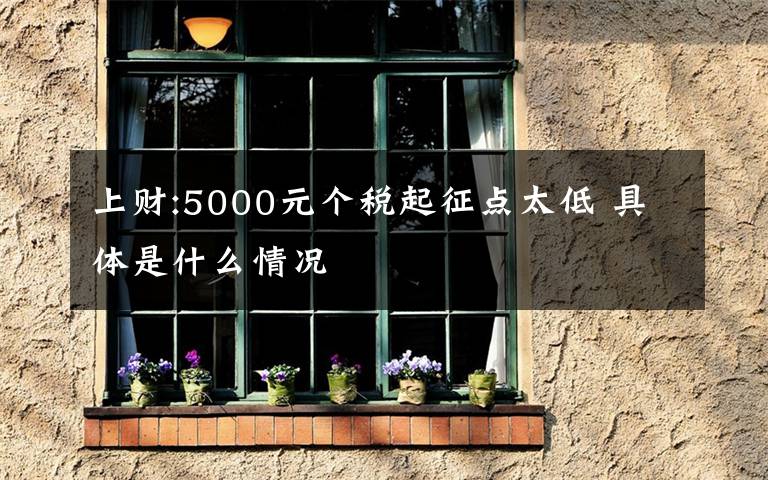 上财:5000元个税起征点太低 具体是什么情况