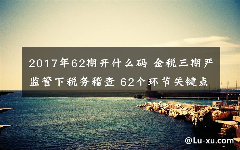 2017年62期开什么码 金税三期严监管下税务稽查 62个环节关键点风险管控