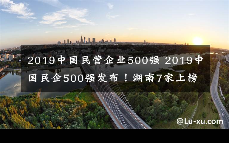 2019中国民营企业500强 2019中国民企500强发布！湖南7家上榜