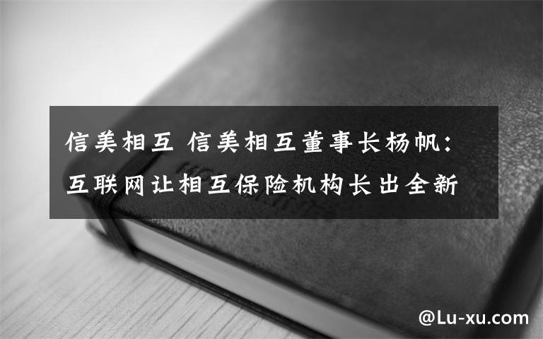 信美相互 信美相互董事长杨帆：互联网让相互保险机构长出全新的翅膀