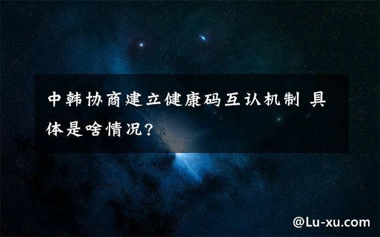 中韩协商建立健康码互认机制 具体是啥情况?