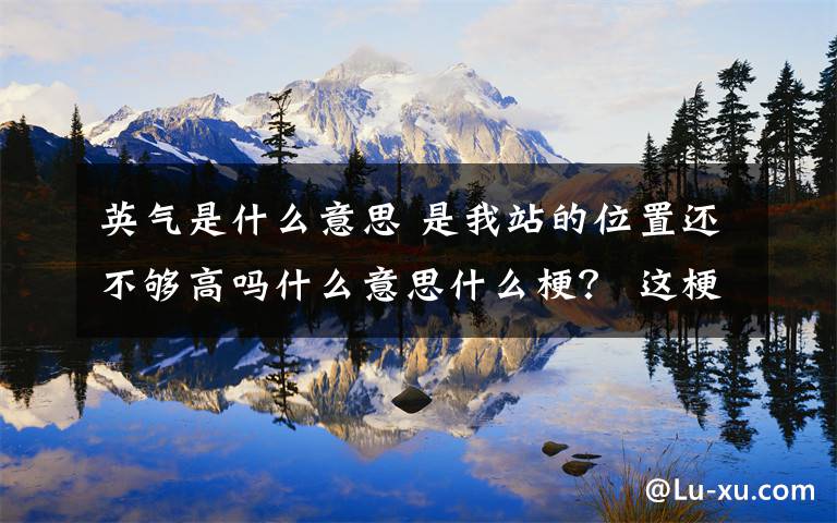 英气是什么意思 是我站的位置还不够高吗什么意思什么梗？ 这梗因“太敢说”引起网友的模仿风潮