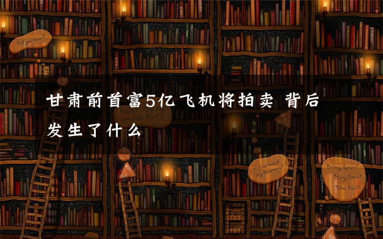 甘肃前首富5亿飞机将拍卖 背后发生了什么