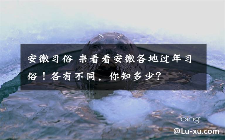 安徽习俗 来看看安徽各地过年习俗！各有不同，你知多少？