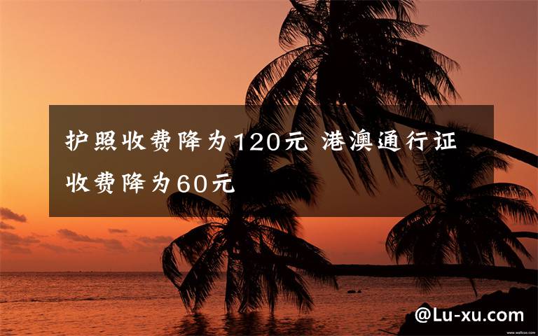 护照收费降为120元 港澳通行证收费降为60元