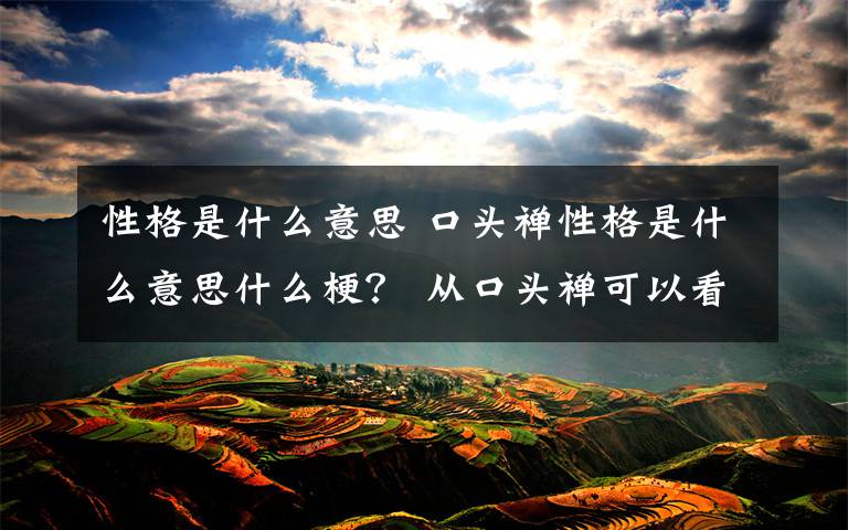 性格是什么意思 口头禅性格是什么意思什么梗？ 从口头禅可以看出一个人的性格哦