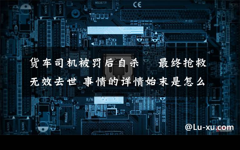 货车司机被罚后自杀  最终抢救无效去世 事情的详情始末是怎么样了！