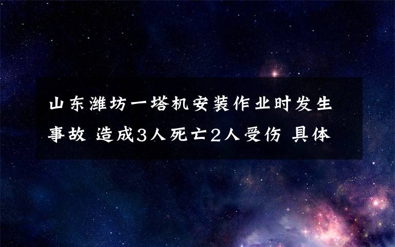 山东潍坊一塔机安装作业时发生事故 造成3人死亡2人受伤 具体是啥情况?