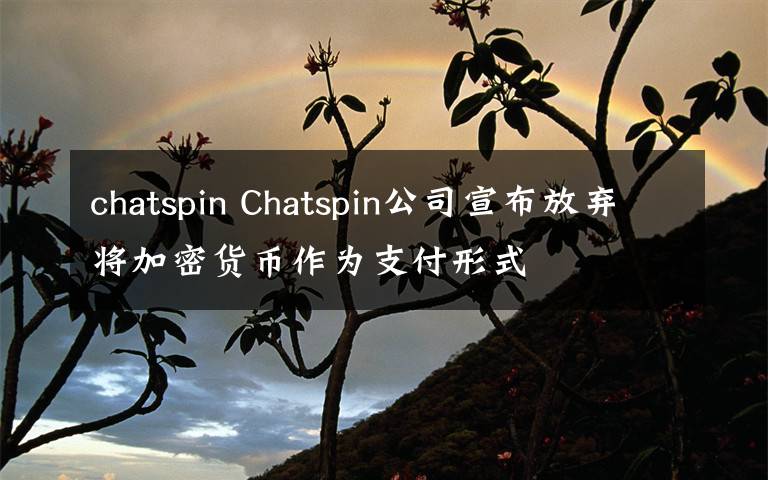 chatspin Chatspin公司宣布放弃将加密货币作为支付形式