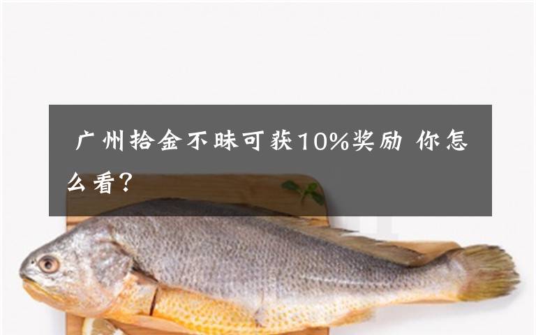  广州拾金不昧可获10%奖励 你怎么看？