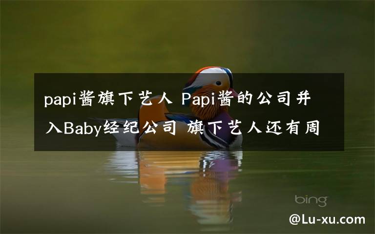 papi酱旗下艺人 Papi酱的公司并入Baby经纪公司 旗下艺人还有周冬雨和陈赫