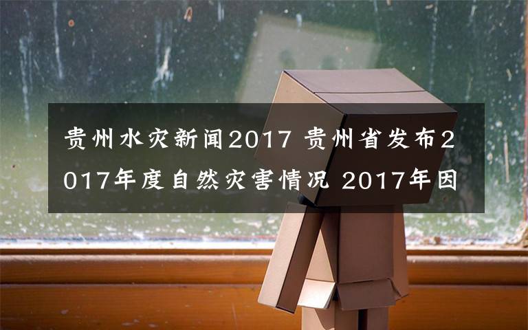 贵州水灾新闻2017 贵州省发布2017年度自然灾害情况 2017年因灾死亡56人失踪12人