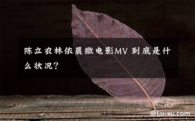 陈立农林依晨微电影MV 到底是什么状况？