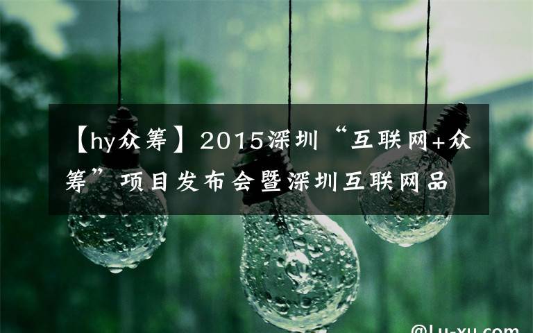 【hy众筹】2015深圳“互联网+众筹”项目发布会暨深圳互联网品牌行