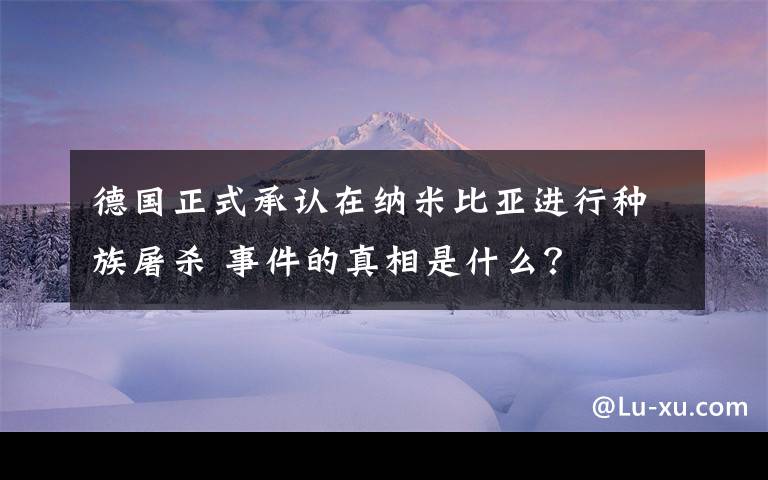 德国正式承认在纳米比亚进行种族屠杀 事件的真相是什么？