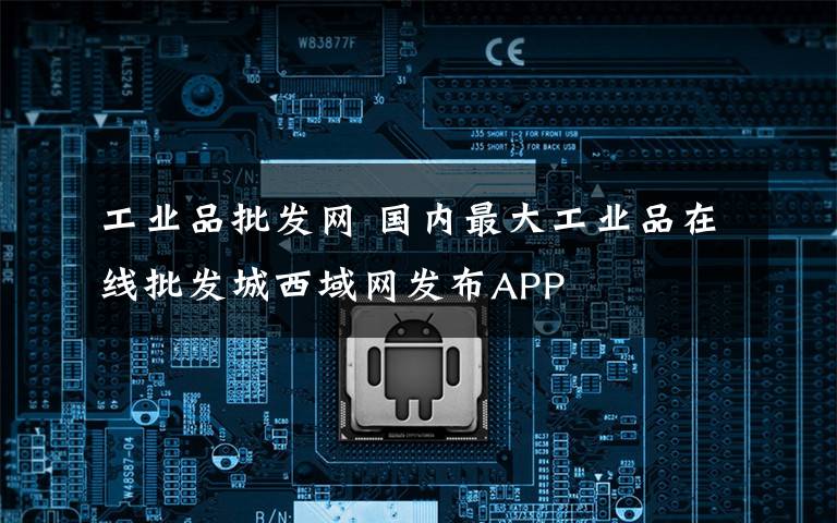 工业品批发网 国内最大工业品在线批发城西域网发布APP