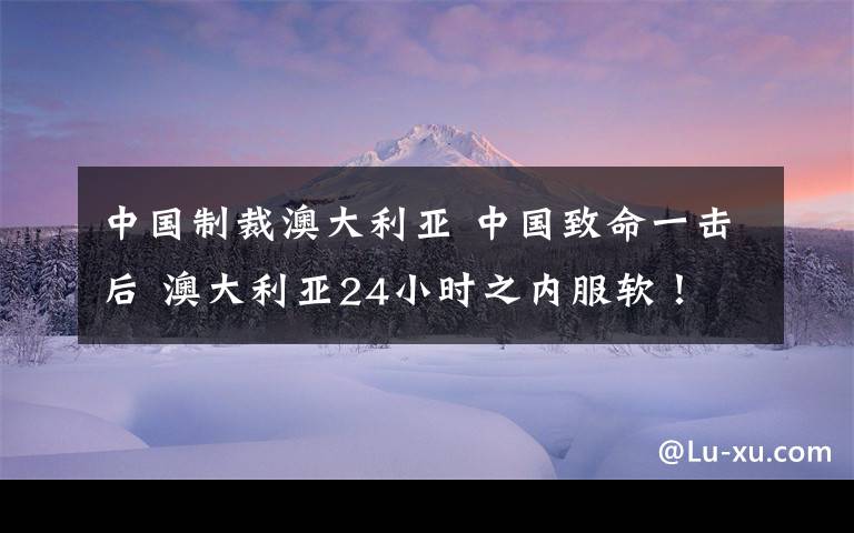 中国制裁澳大利亚 中国致命一击后 澳大利亚24小时之内服软！