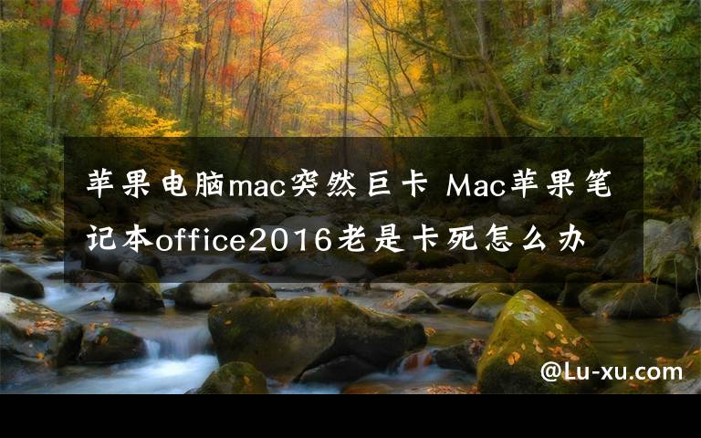 苹果电脑mac突然巨卡 Mac苹果笔记本office2016老是卡死怎么办？经常卡顿解决方法