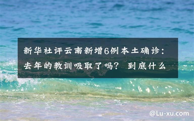 新华社评云南新增6例本土确诊：去年的教训吸取了吗？ 到底什么情况呢？