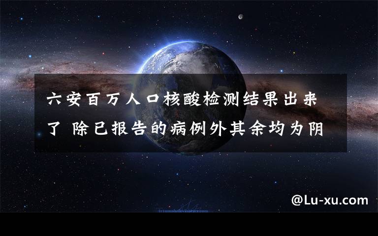 六安百万人口核酸检测结果出来了 除已报告的病例外其余均为阴性 这意味着什么?