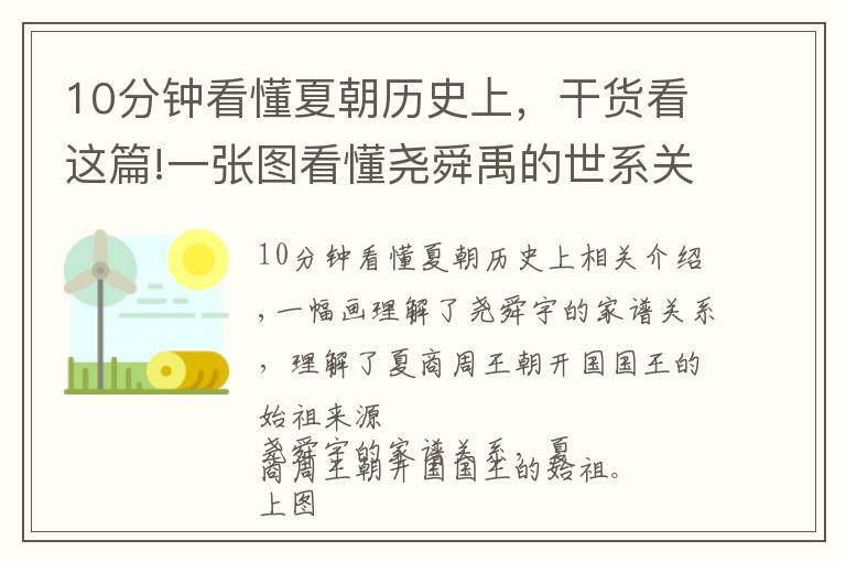 10分钟看懂夏朝历史上，干货看这篇!一张图看懂尧舜禹的世系关系，看懂夏商周王朝开国君王始祖源头