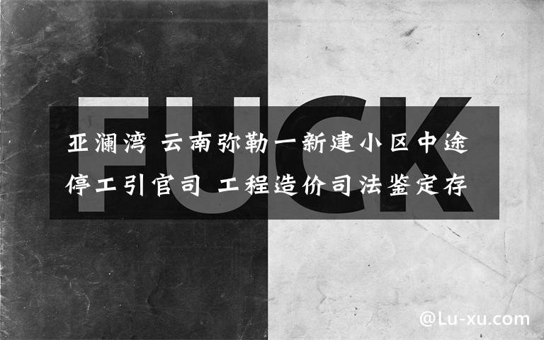 亚澜湾 云南弥勒一新建小区中途停工引官司 工程造价司法鉴定存争议