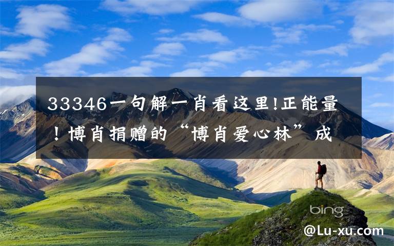 33346一句解一肖看这里!正能量！博肖捐赠的“博肖爱心林”成为甘肃省教育基地的一部分