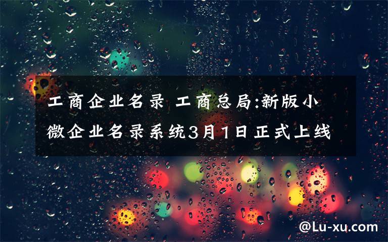 工商企业名录 工商总局:新版小微企业名录系统3月1日正式上线