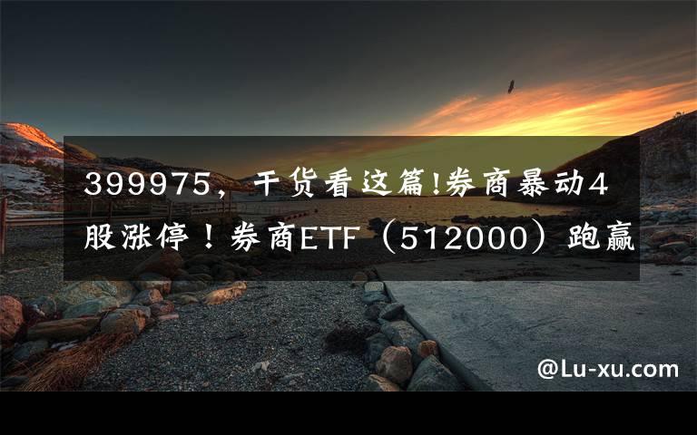 399975，干货看这篇!券商暴动4股涨停！券商ETF（512000）跑赢7成券商股，持续性行情开启？