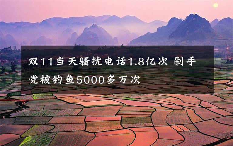 双11当天骚扰电话1.8亿次 剁手党被钓鱼5000多万次