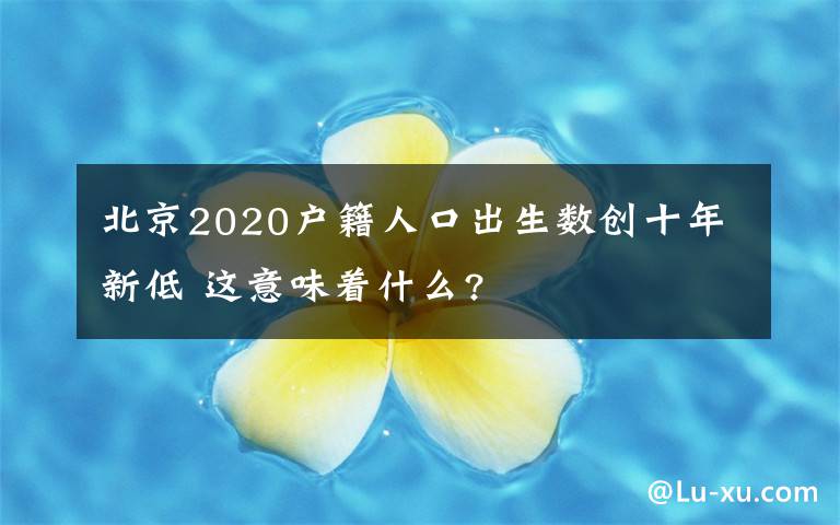 北京2020户籍人口出生数创十年新低 这意味着什么?