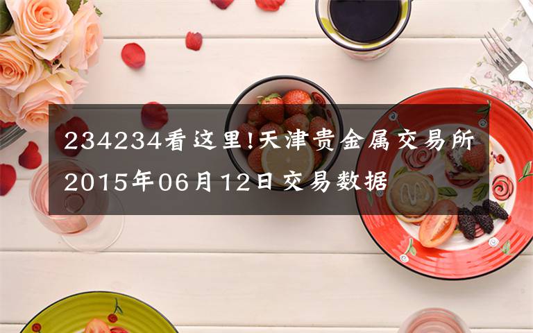 234234看这里!天津贵金属交易所2015年06月12日交易数据
