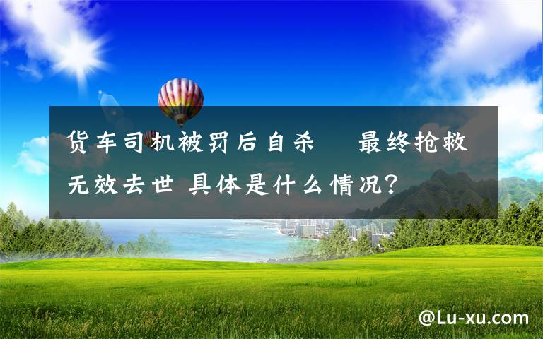 货车司机被罚后自杀  最终抢救无效去世 具体是什么情况？