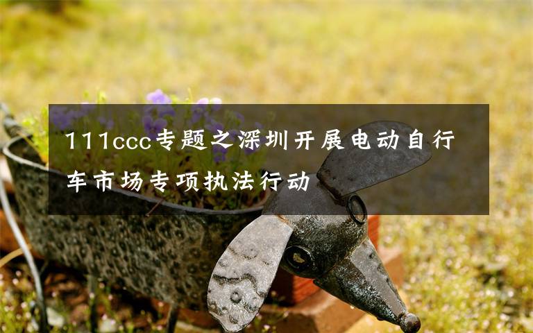 111ccc专题之深圳开展电动自行车市场专项执法行动