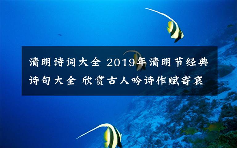 清明诗词大全 2019年清明节经典诗句大全 欣赏古人吟诗作赋寄哀思