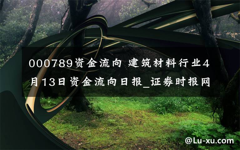 000789资金流向 建筑材料行业4月13日资金流向日报_证券时报网