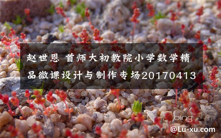 赵世恩 首师大初教院小学数学精品微课设计与制作专场20170413