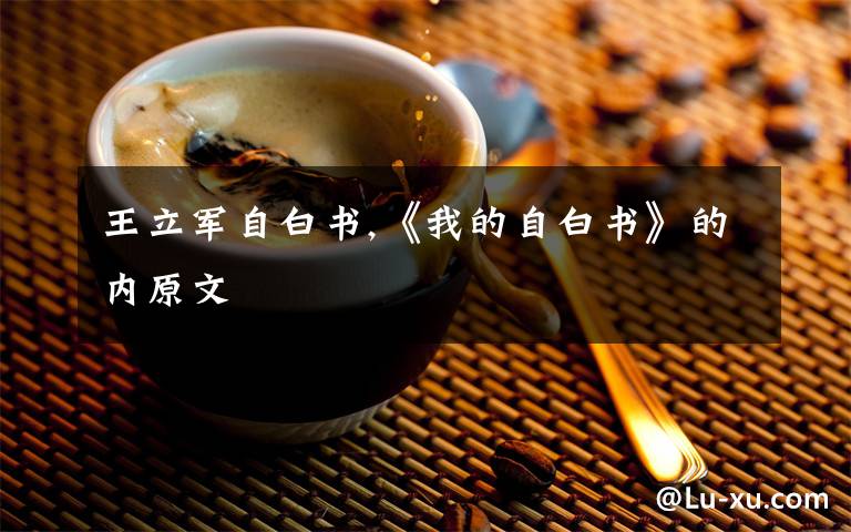 王立军自白书,《我的自白书》的内原文