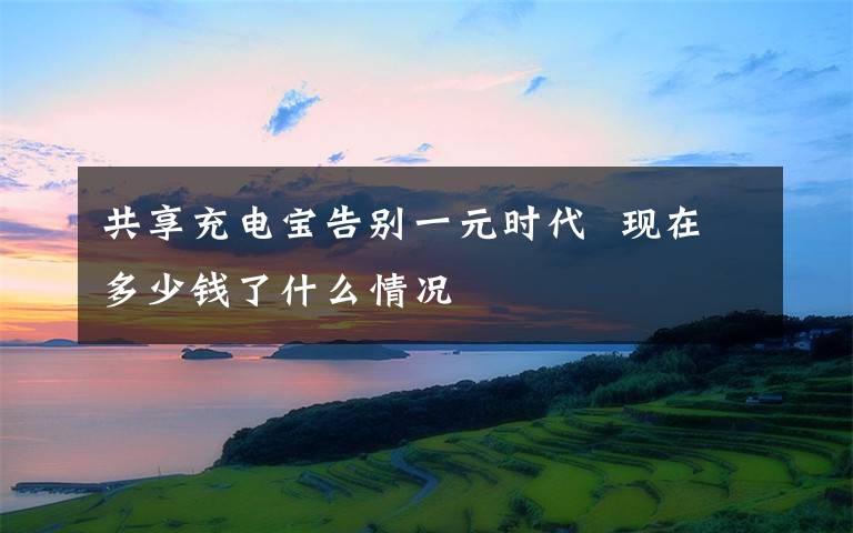 共享充电宝告别一元时代  现在多少钱了什么情况