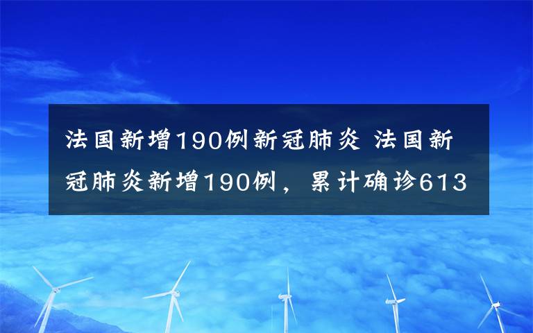 法国新增190例新冠肺炎 法国新冠肺炎新增190例，累计确诊613例