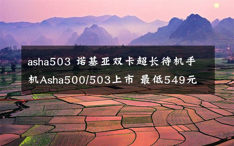 asha503 诺基亚双卡超长待机手机Asha500/503上市 最低549元