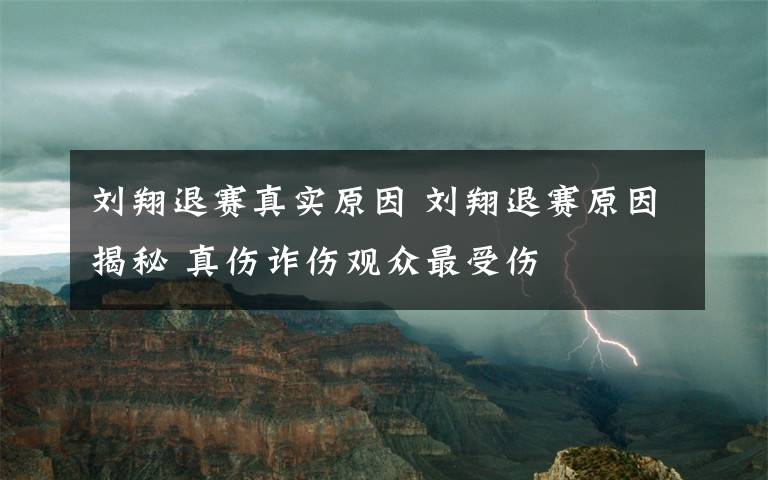 刘翔退赛真实原因 刘翔退赛原因揭秘 真伤诈伤观众最受伤