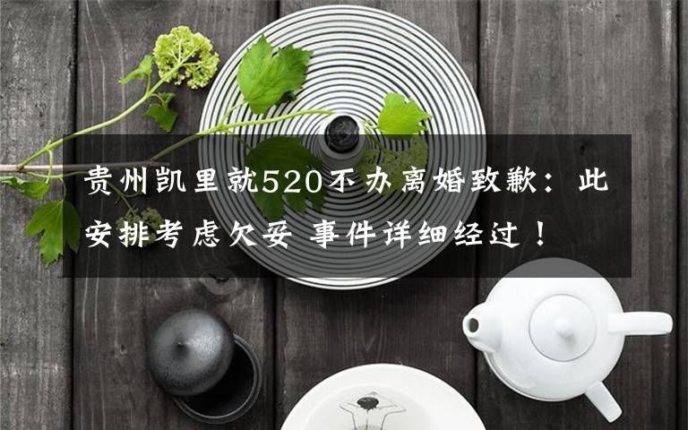 贵州凯里就520不办离婚致歉：此安排考虑欠妥 事件详细经过！