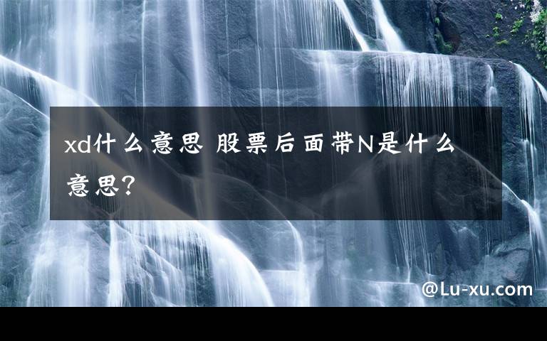 xd什么意思 股票后面带N是什么意思？