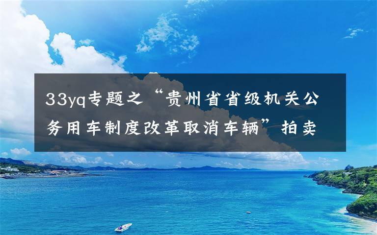 33yq专题之“贵州省省级机关公务用车制度改革取消车辆”拍卖公告