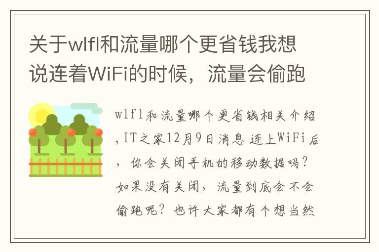 关于wlfl和流量哪个更省钱我想说连着WiFi的时候，流量会偷跑吗？