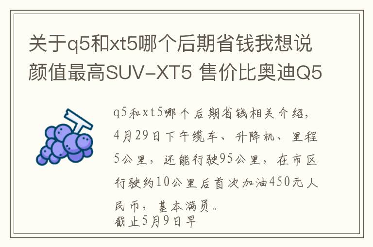 关于q5和xt5哪个后期省钱我想说颜值最高SUV-XT5 售价比奥迪Q5还便宜/用车感受全在这