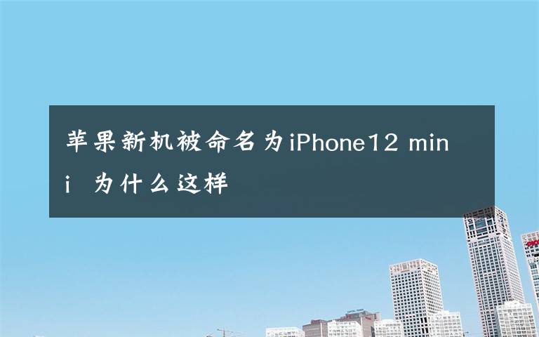 苹果新机被命名为iPhone12 mini  为什么这样
